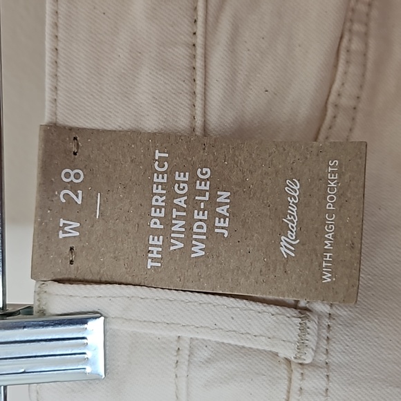 NWT Madewell The Perfect Vintage Wide-Leg Jean White Size 28 - Picture 7 of 13